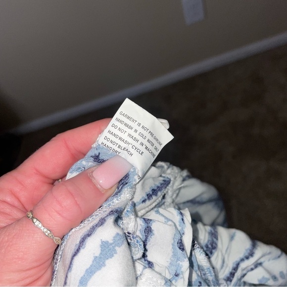 Solitaire Swim jumpsuit blue white tie dyed romper strapless elastic ankle SZ M - Picture 9 of 10